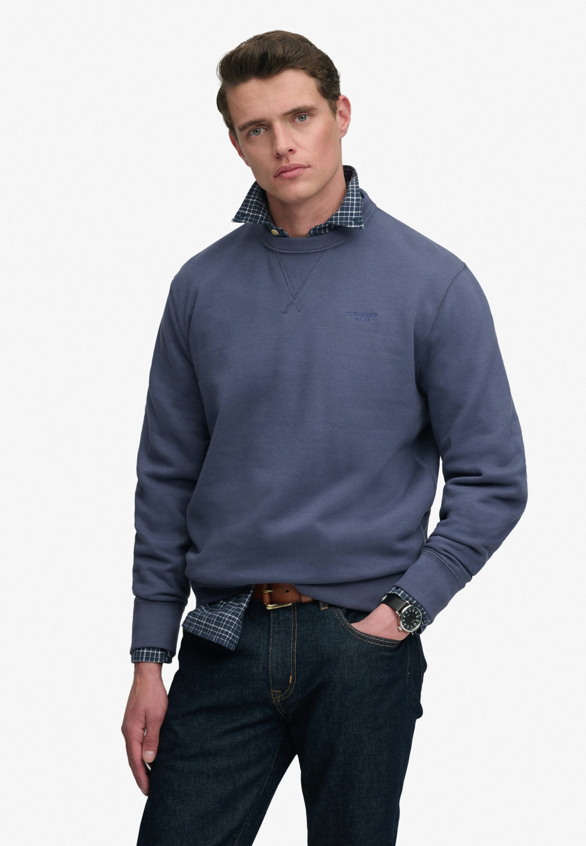 Superdry Sweatshirt ESSENTIAL STACKED LOGO CREW Baumwollmischung