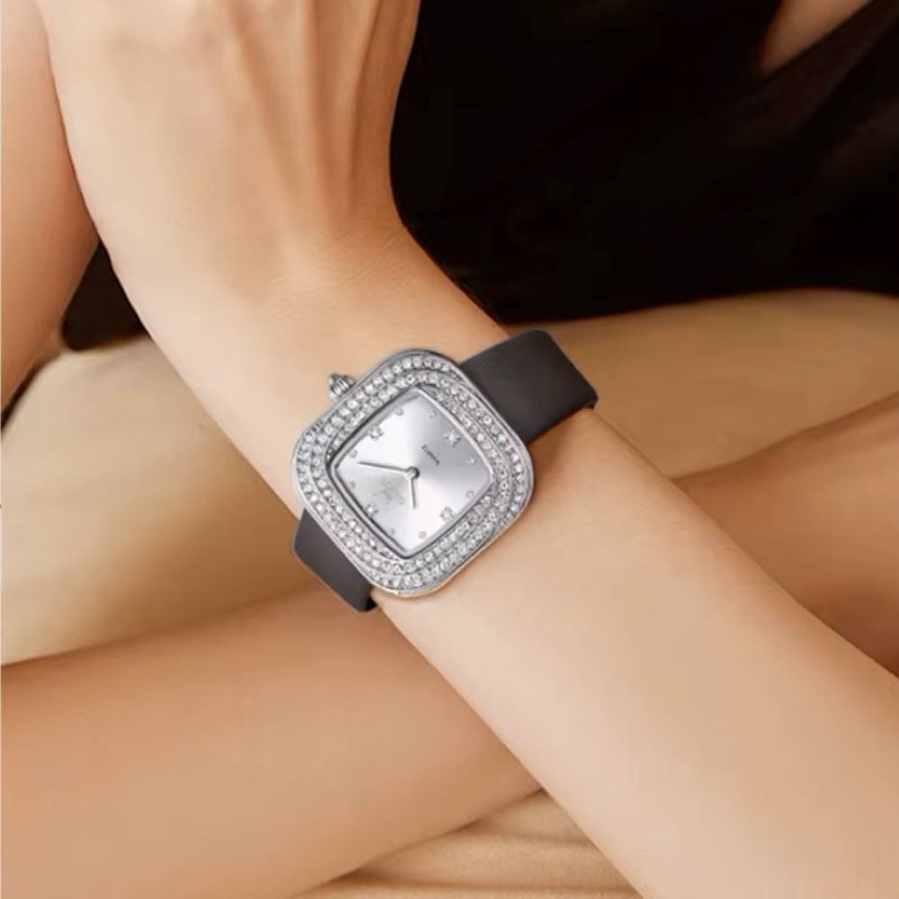 OLEVS Quarzuhr Damenuhr Olevs – Quadratisches Design mit Strass