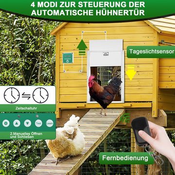 Randaco Hühnerstall Automatische Hühnerklappe-Timer/Lichtsensor-automatische Verriegelung