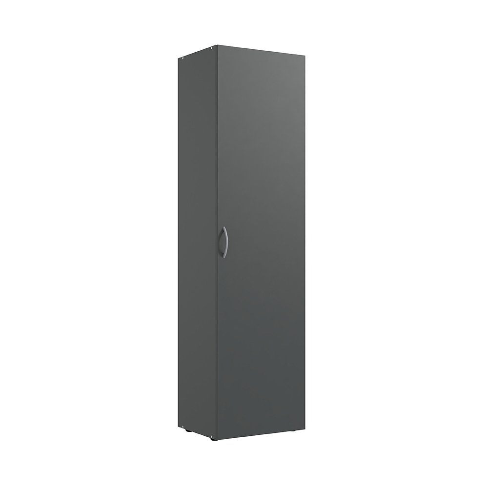 Lomadox Garderobenschrank MIAMI-43 graphit, mit Kleiderstange, ca. 50/185/54 cm