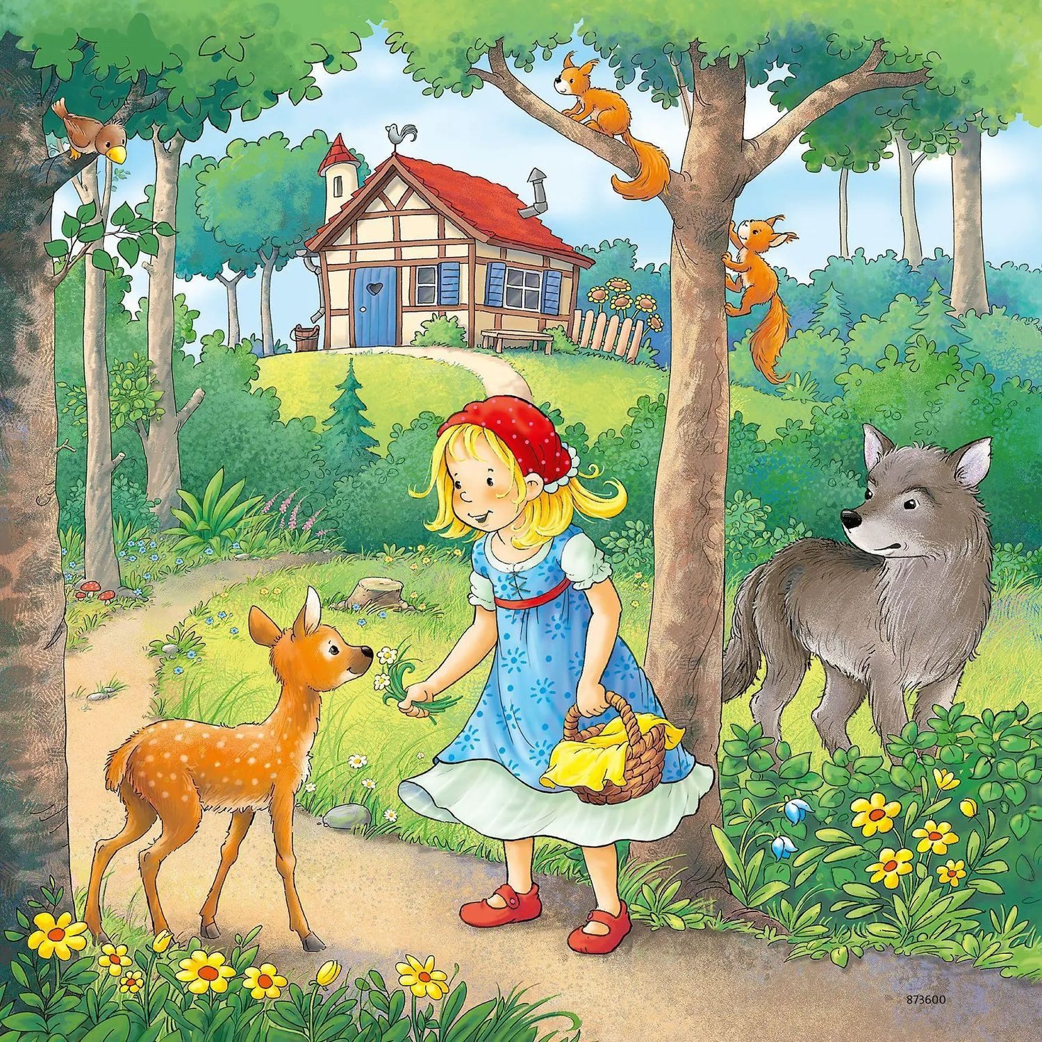 Ravensburger Puzzle Ravensburger Kinderpuzzle - 08051 Rapunzel, Rotkäppchen & der..., 49 Puzzleteile