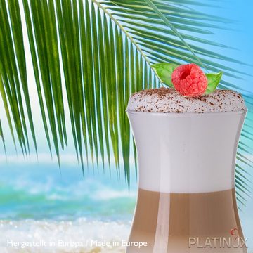 PLATINUX Gläser-Set Trinkgläser & Karaffe mit Schwarzen Ombré Effekt, Glas, Set 19 Teilig Wasserkaraffe Cocktailgläser Trinkglas