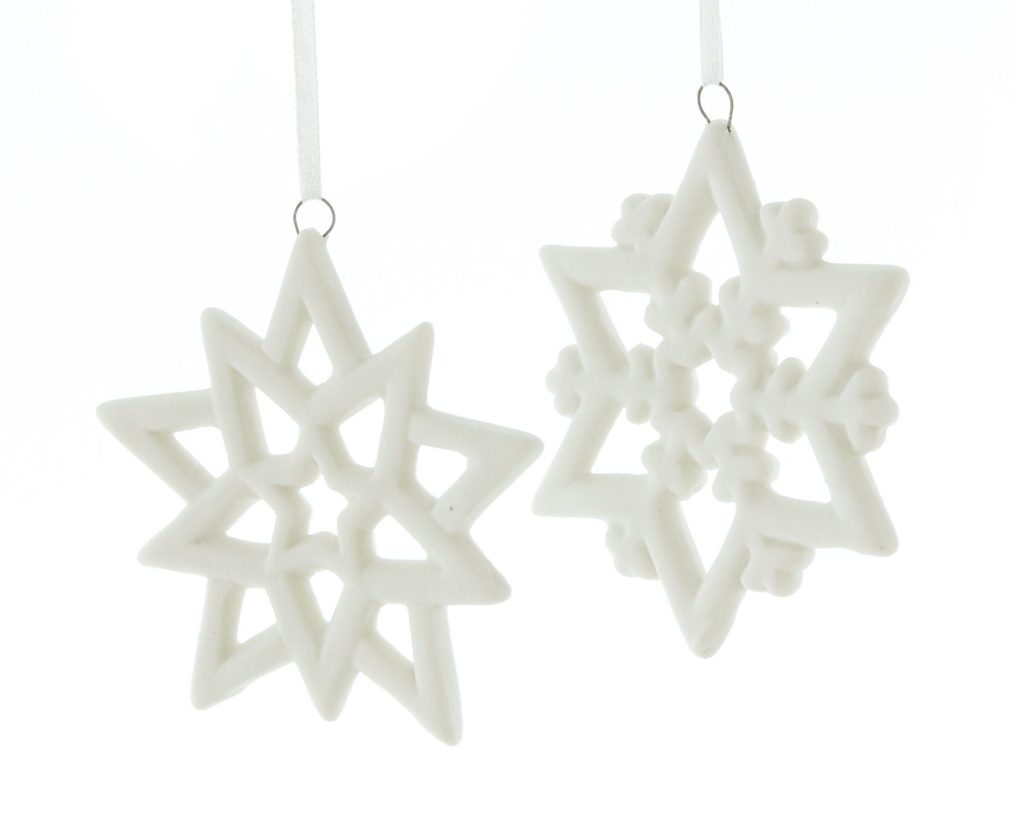 Dekoleidenschaft Dekohänger Set), aus "Schneekristall" Schneeflocke, Weihnachtsbaumschmuck, weiß, Hänger, St., im Christbaumschmuck, Porzellan, (4 Tannenbaumschmuck