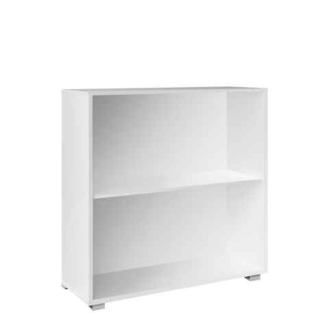 Casaria Bücherregal Vela, 77x60x28cm Weiß 2 Fächer Boden Höhenverstellbar 150kg Belastbarkeit