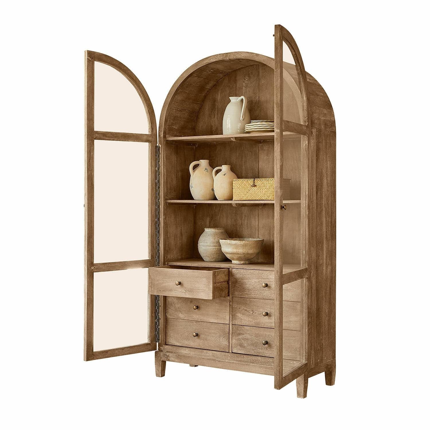 Mirabeau Vitrine Schrank Winscombe antikbraun