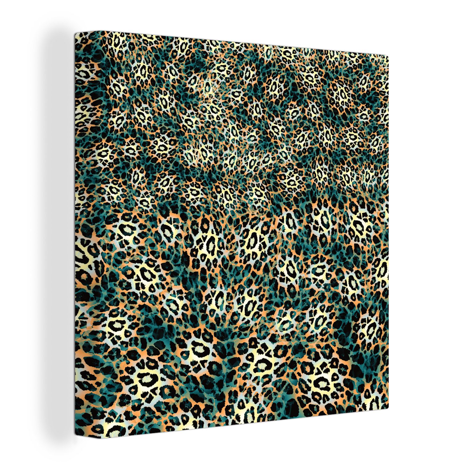 OneMillionCanvasses® Leinwandbild Leopardenmuster - Muster - Wild, (1 St), Leinwand Bilder für Wohnzimmer Schlafzimmer