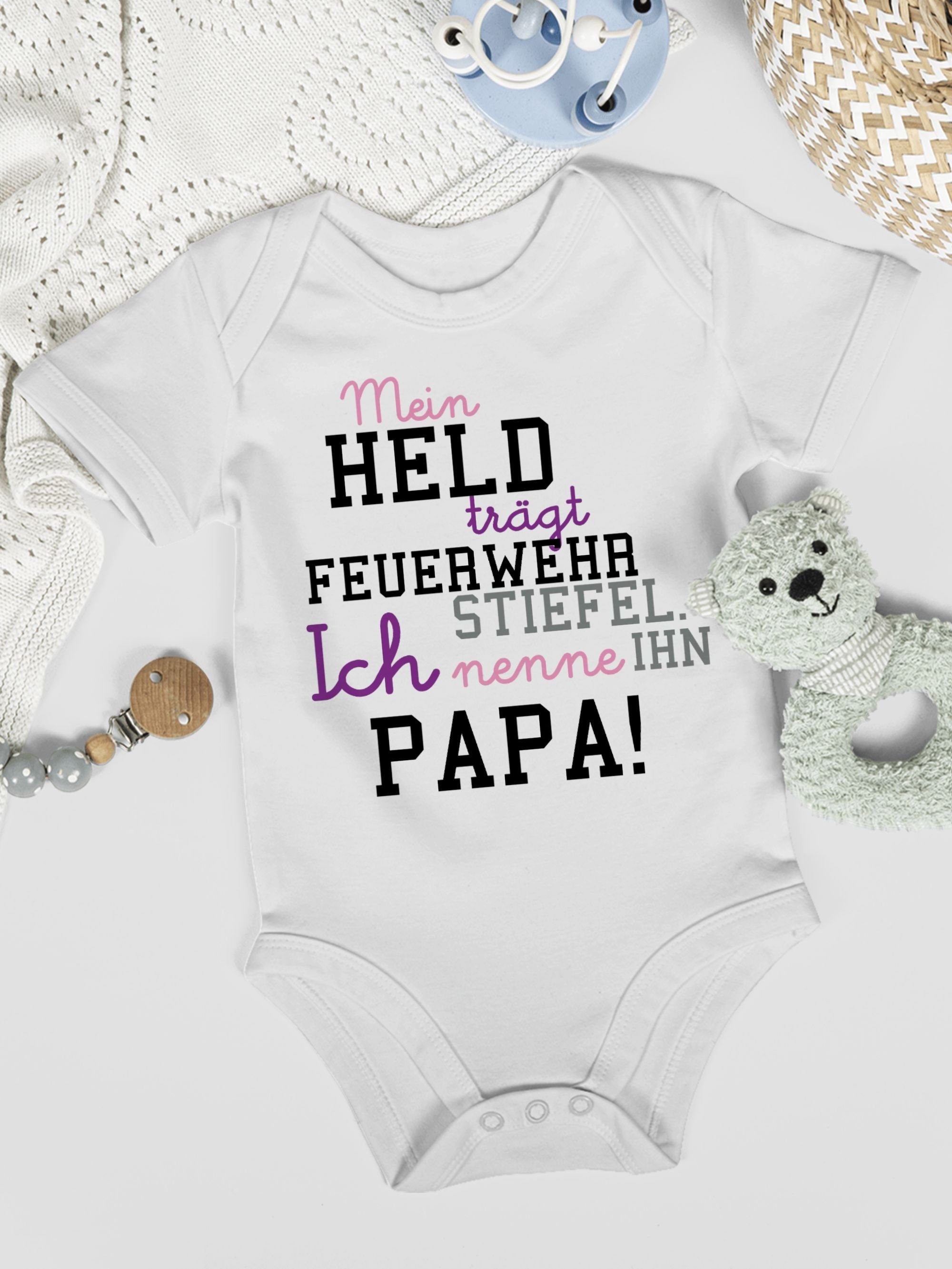 Shirtracer Shirtbody Mein Held Papa Feuerwehrmann Feuerwehr