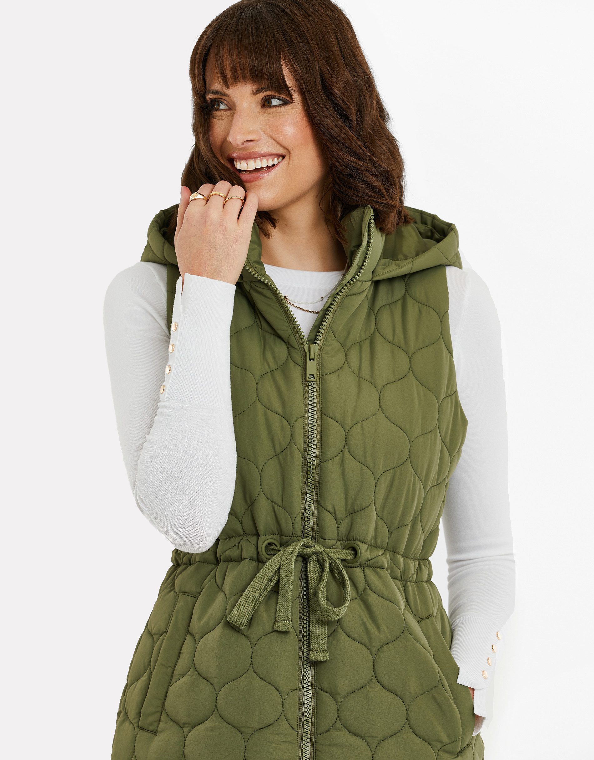 Threadbare Softshellweste (1-tlg) mit langem Schnitt und Kapuze
