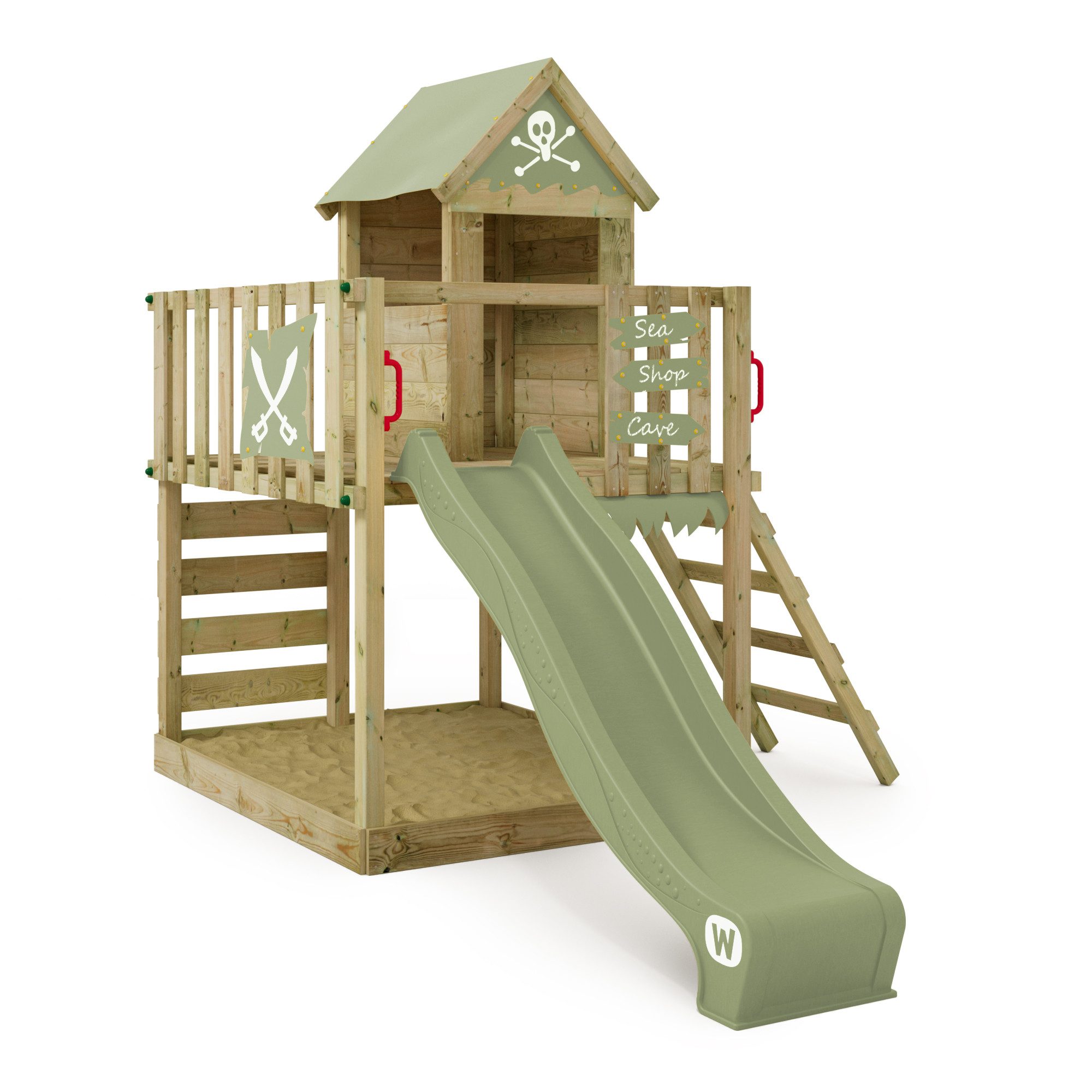 Wickey Spielturm Smart Life Abenteuer-Stelzenhaus mit Rutsche und Sandkasten, Abenteuer-Spielhaus für Kinder mit 10 Jahren Garantie*