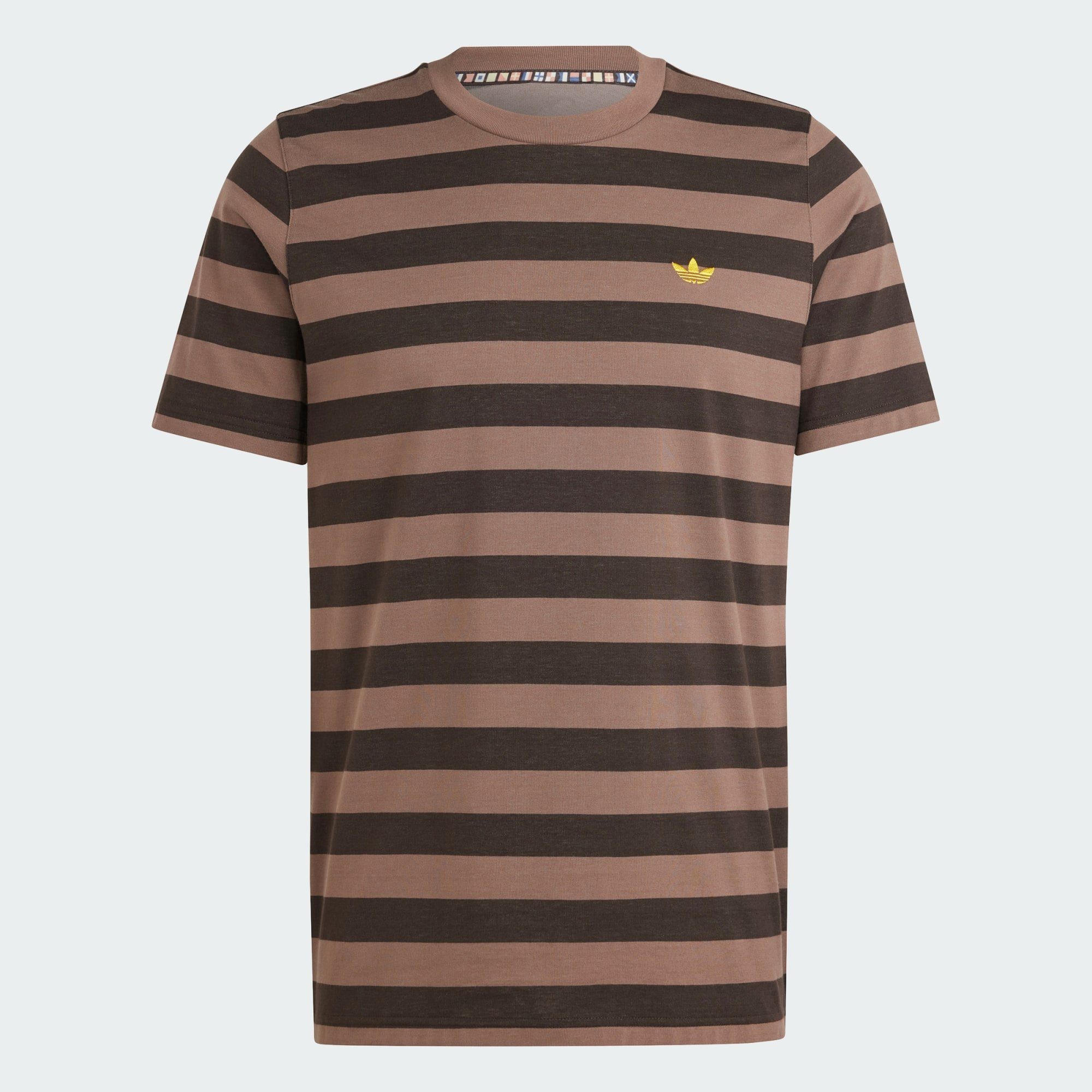 adidas Originals T-Shirt NICE STRIPED Dark T-SHIRT Brown