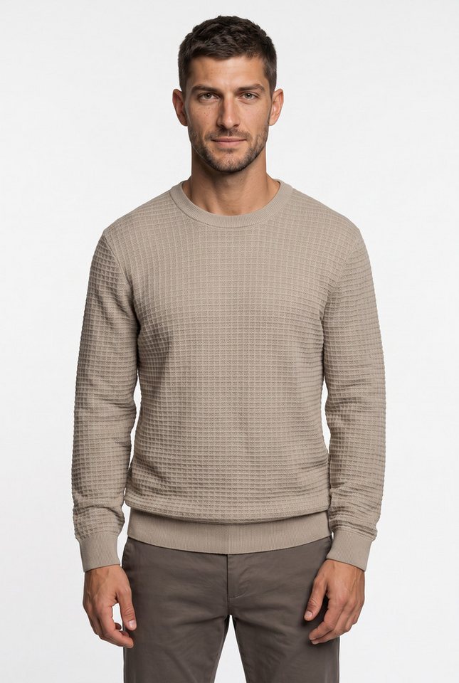 Gant Rundhalspullover COTTON TEXTURE C-NECK Regular fit mit Rundhalsausschnitt