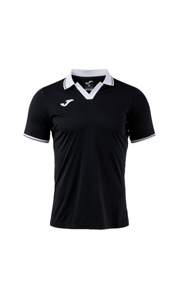 Joma Poloshirt Galaxy (100% rec. Polyester, leicht, atmungsaktiv) schwarz/weiss