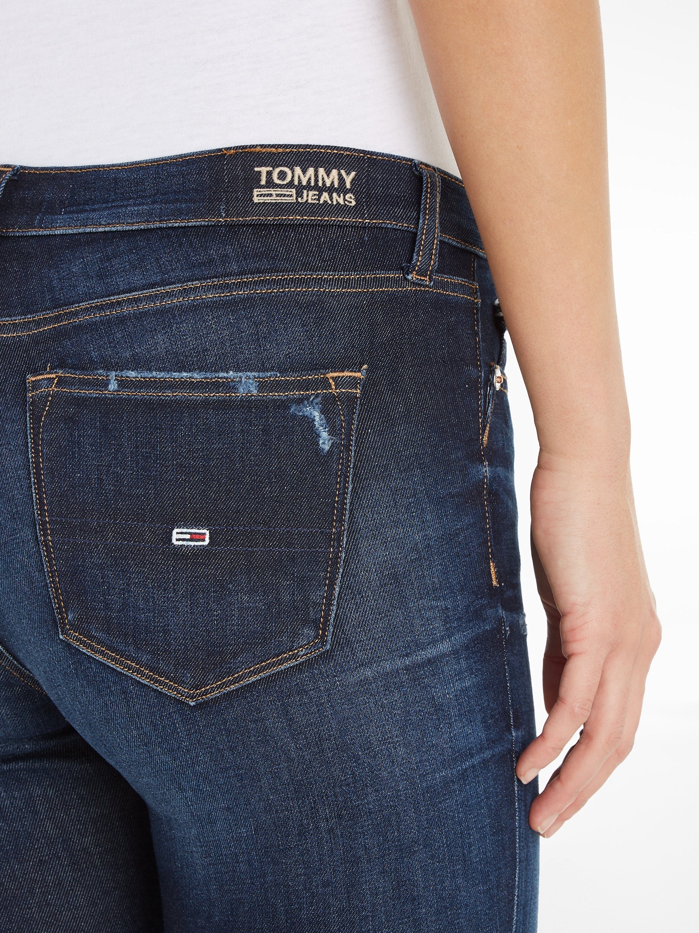 Markenlabel Skinny-fit-Jeans Jeans Jeans Tommy Tommy mit Denim_dark