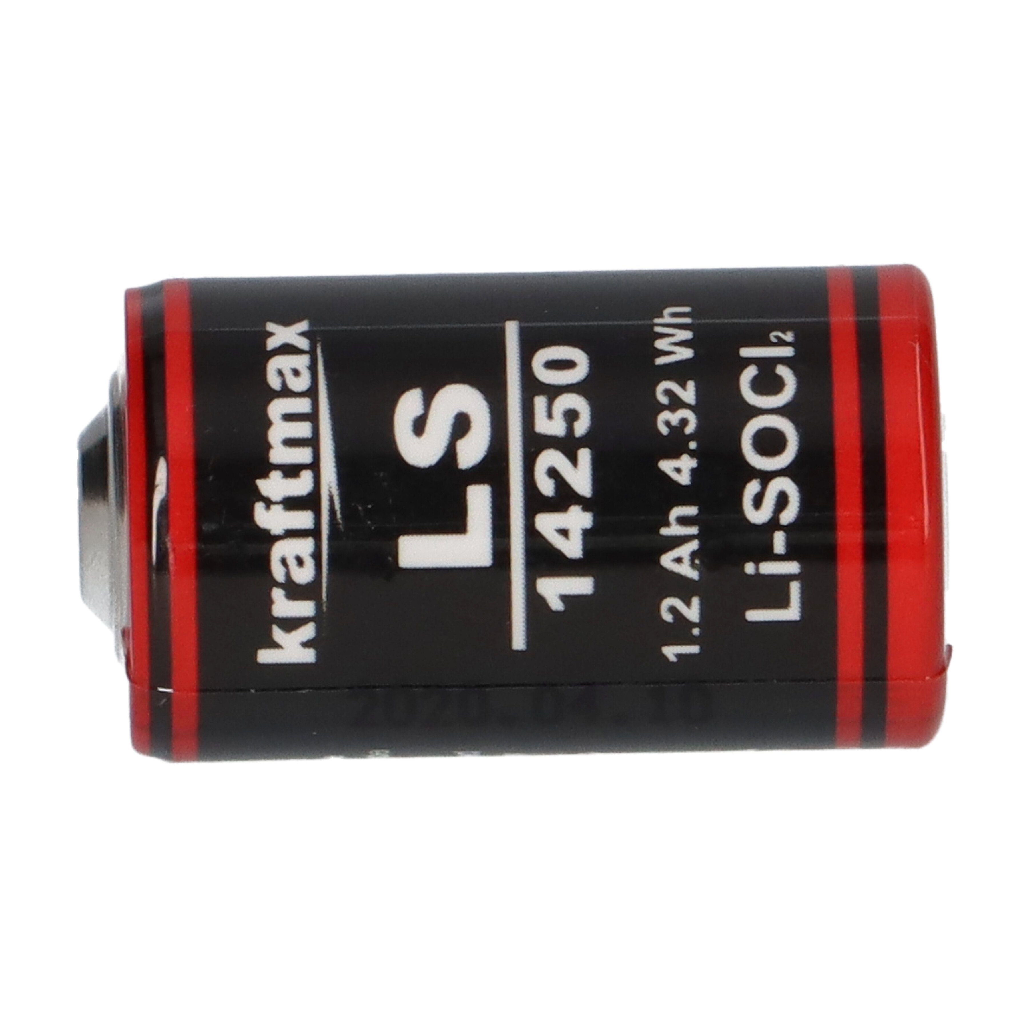 Lithium 1/2 - Zelle LS14250 Kraftmax 3,6V Box 4x AA + Batterie Batterie