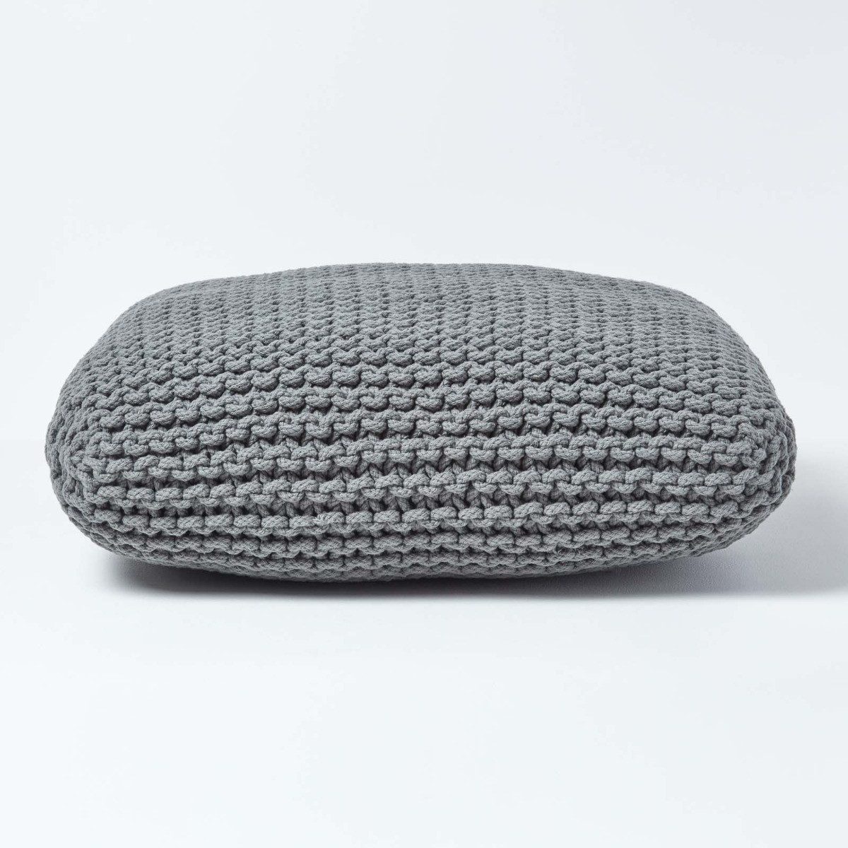 Homescapes Pouf Bodenkissen groß grau Bezug 100% Baumwolle