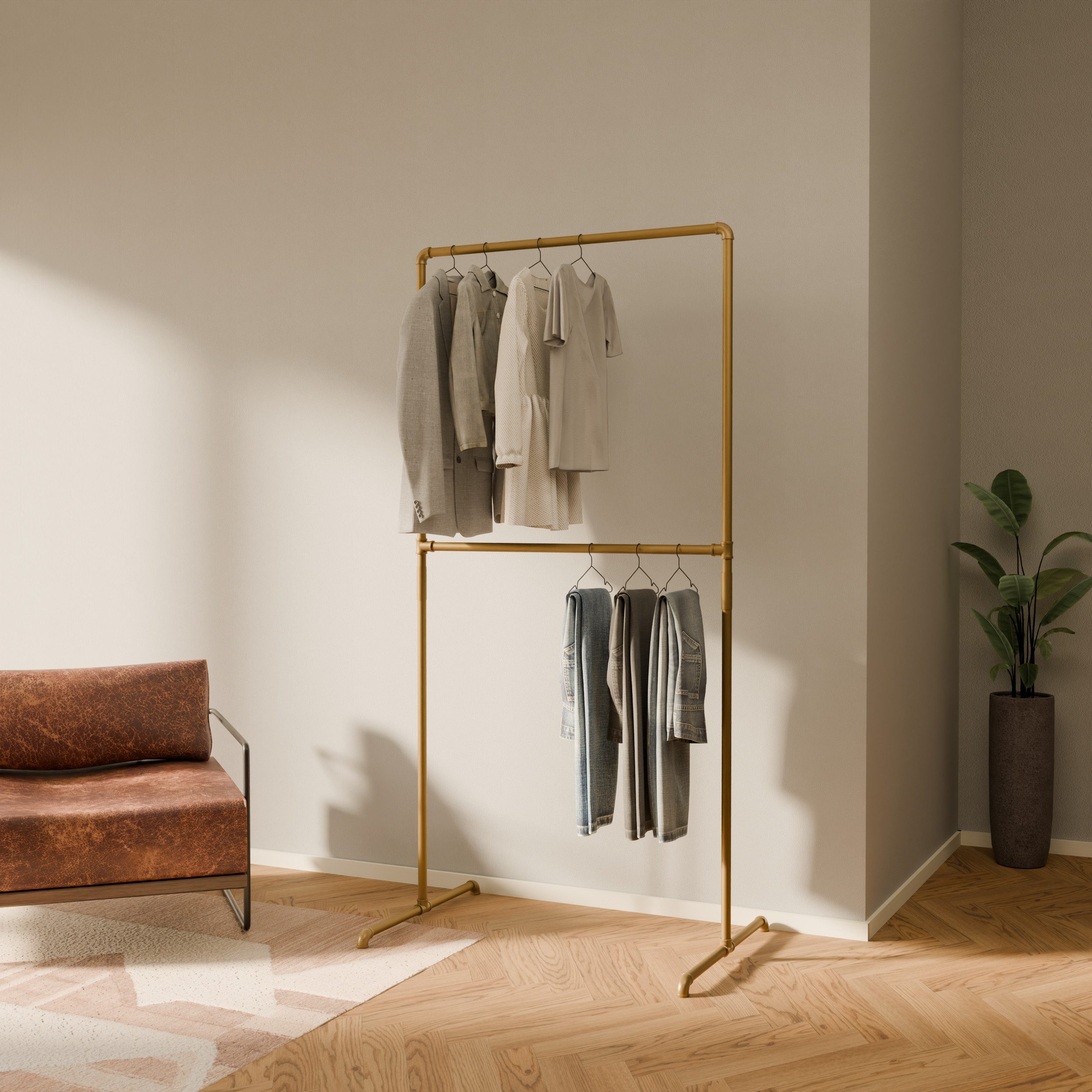pamo. design Kleiderständer Kleiderständer LAS gold - freistehende Garderob günstig online kaufen