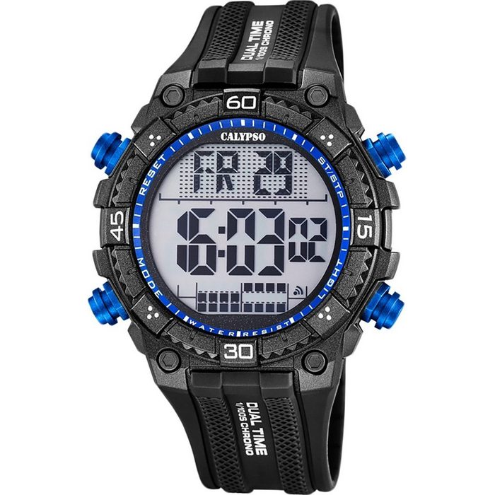 CALYPSO WATCHES Digitaluhr Calypso Herren Uhr K5701/7 Kunststoff PUR (Armbanduhr) Herren Armbanduhr rund PURarmband schwarz Sport