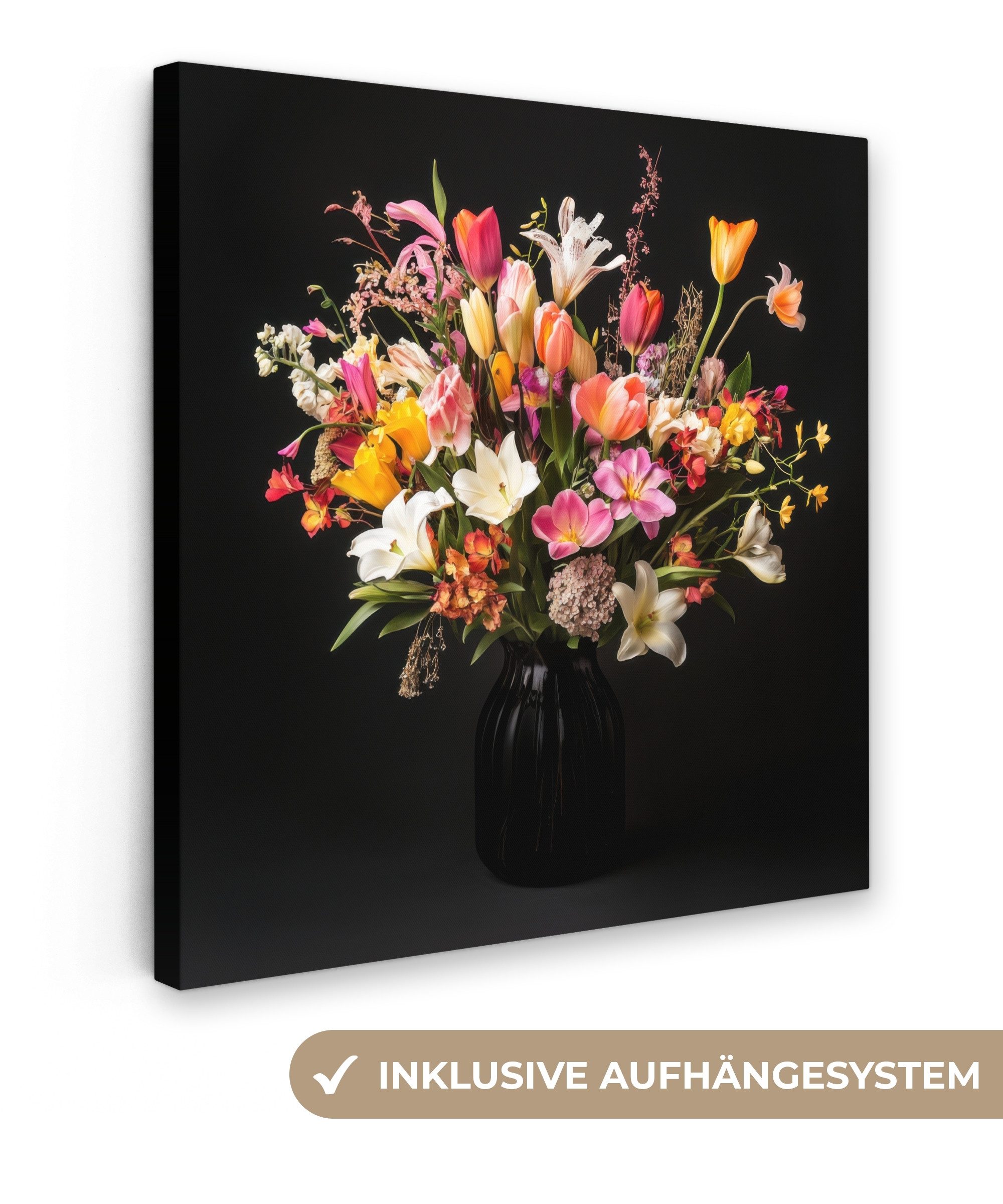OneMillionCanvasses® Leinwandbild Vase - Blumen - günstig online kaufen