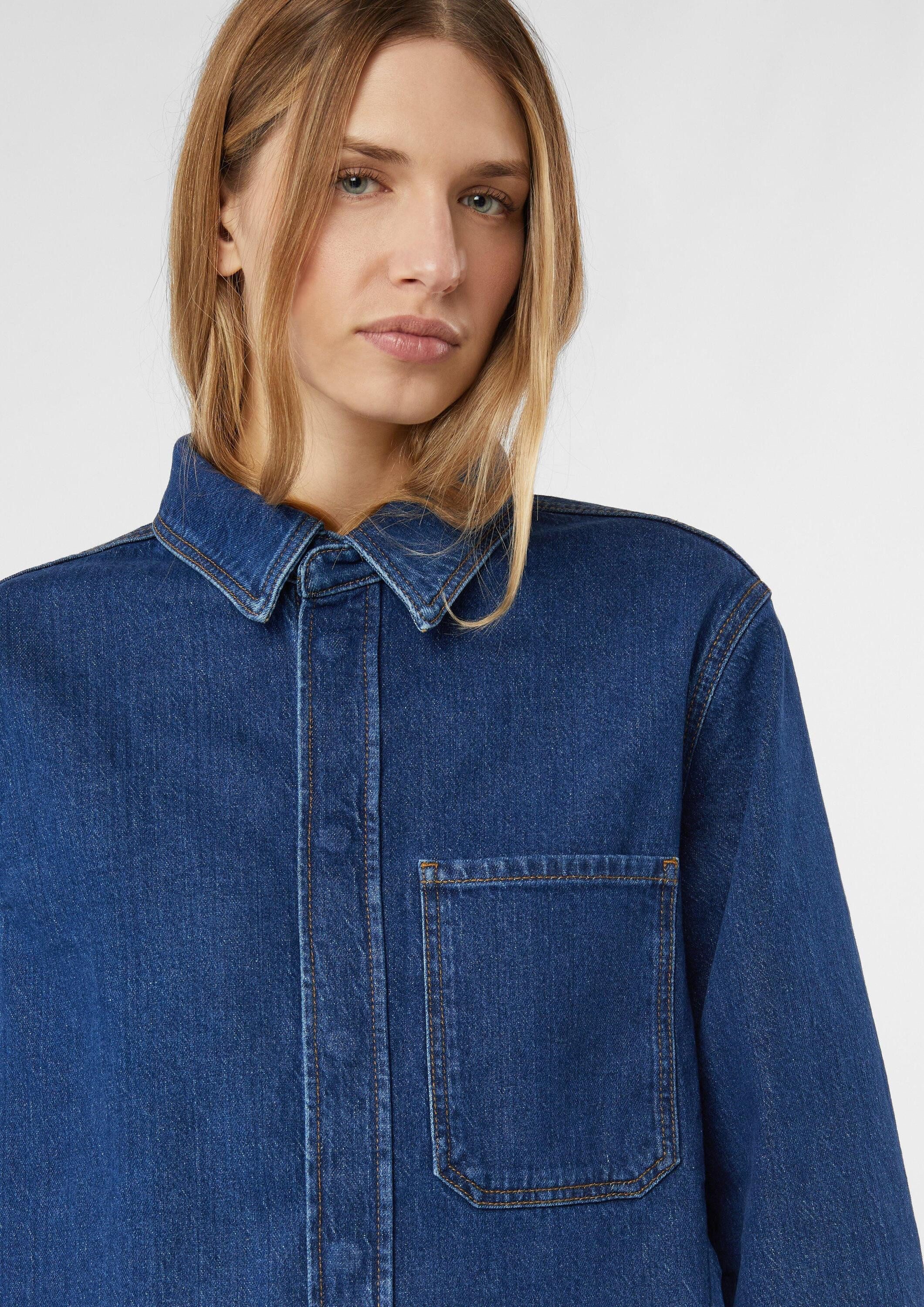 comma Hemdjacke Bluse Oversized Denim-Overshirt