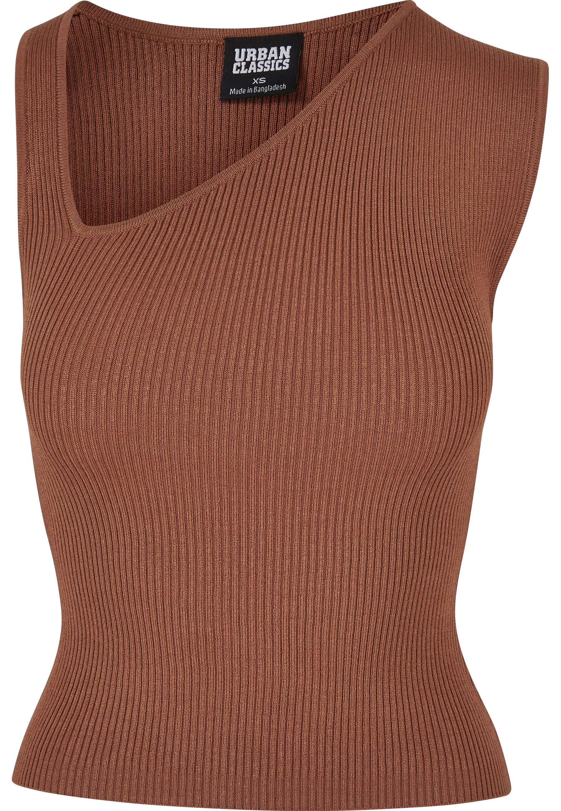 URBAN CLASSICS T-Shirt Urban Classics Damen Ladies Rib Knit Asymmetric Top (1-tlg)