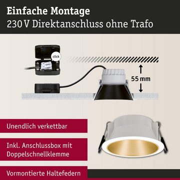 Paulmann LED Einbauleuchte LED Deckeneinbaustrahler Coin 6,5W 460lm IP44 1-er Set in Weiß und, keine Angabe, Leuchtmittel enthalten: Ja, fest verbaut, LED, warmweiss, Einbaustrahler, Einbauleuchte