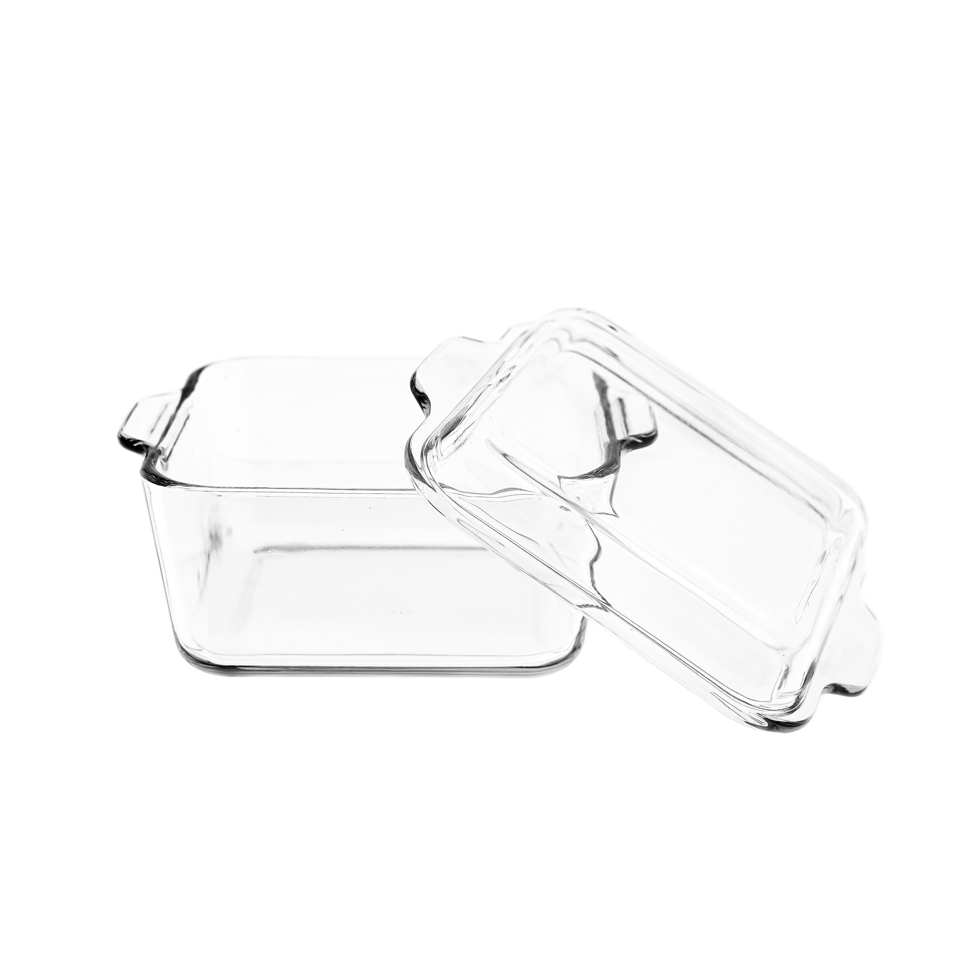 Pasabahce Auflaufform 590013 Borcam für Airfryer, Borosilikatglas, (1-St), Quadratische Kasserolle mit Deckel, 1 L, für den Airfryer