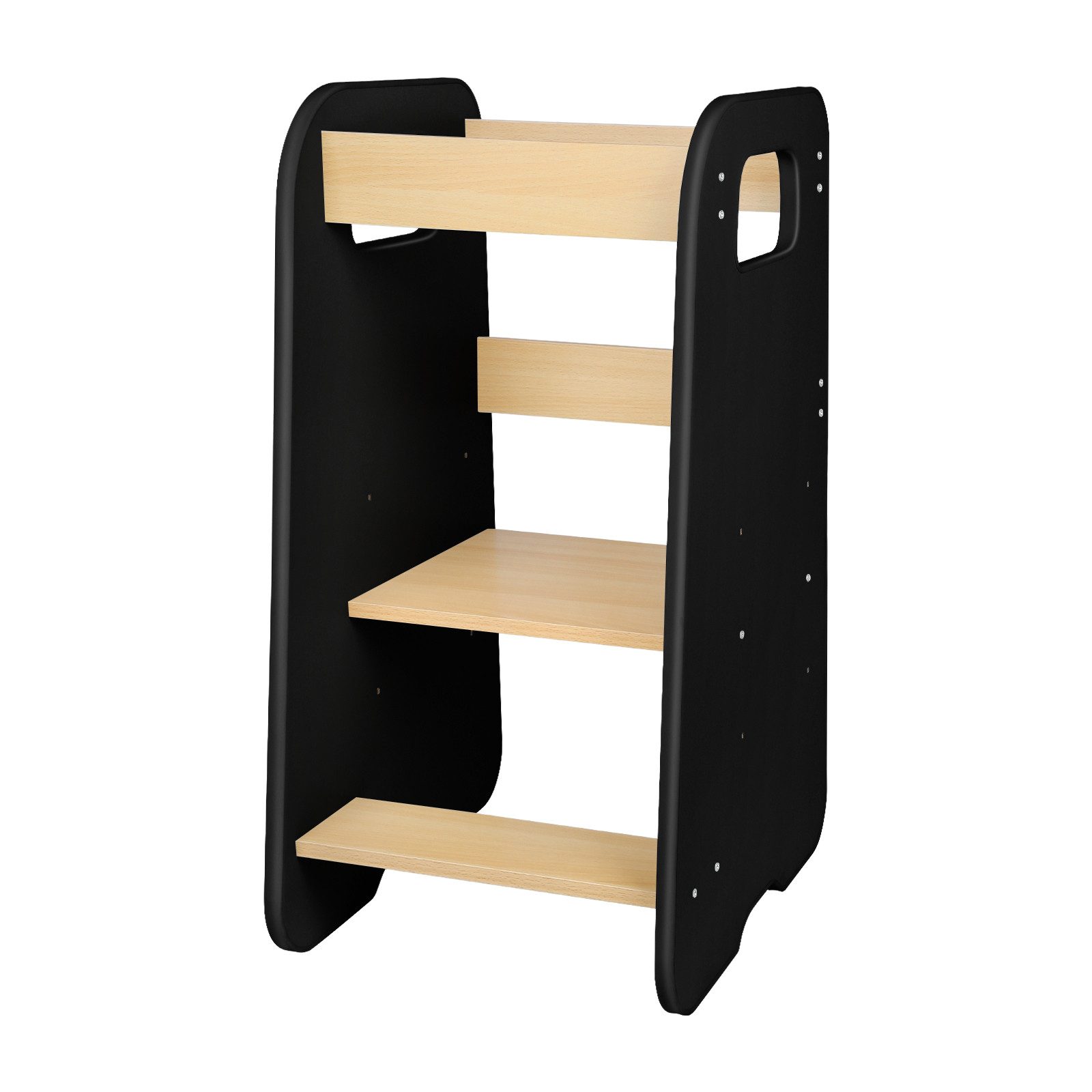JEOBEST Stehhilfe Lernturm ab 1 Jahr - Learning Tower Tritthocker, 3-fach Höhenverstellbar, Stabil Robust, Doppelter Sicherheitsbarriere