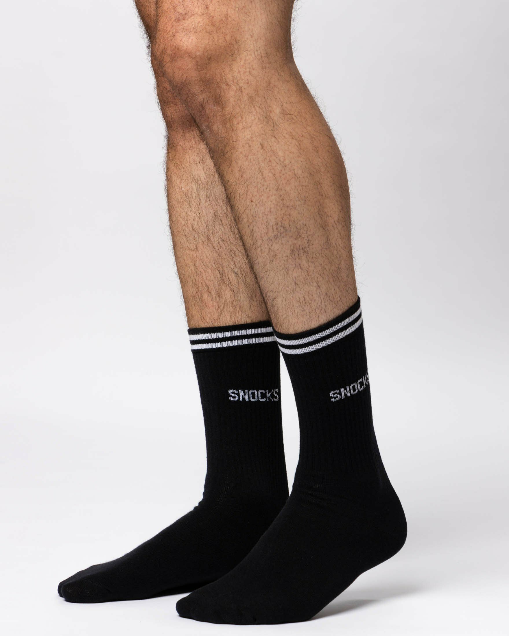 SNOCKS Sportsocken Hohe Tennissocken mit Streifen für Damen & Herren (4-Paar) aus Bio-Baumwolle, stylish für jedes Outfit