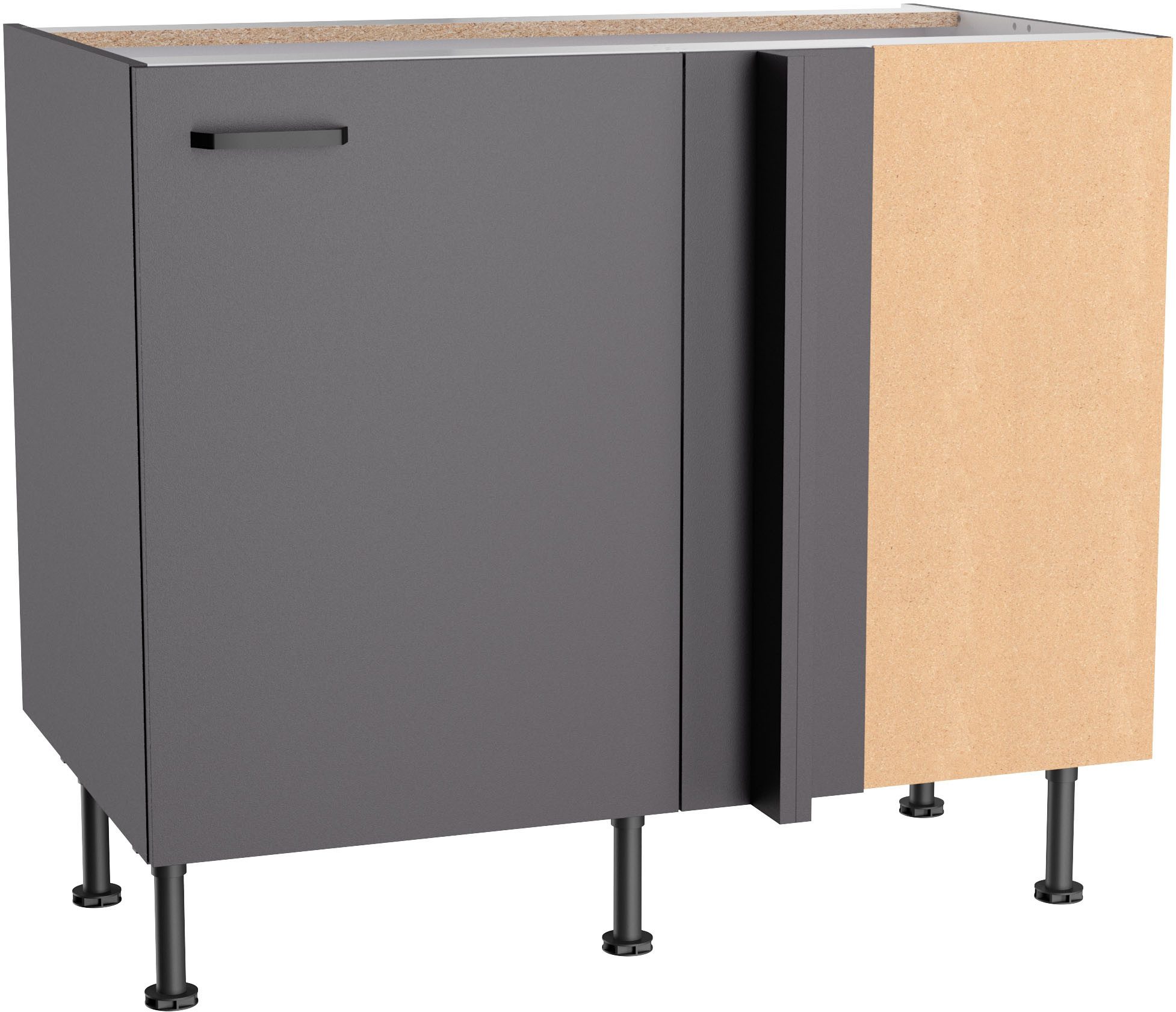 KOCHSTATION Unterschrank KS-Paula 100 x 60 cm breit, 87 cm hoch, mit 1 Tür, 1 Einlegeboden