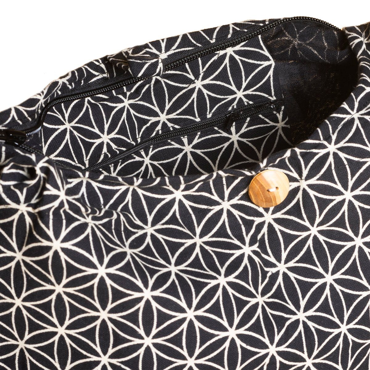 PANASIAM Schultertasche Geometrix Schulterbeutel aus 100% Baumwolle praktische Umhängetasche, In 2 Größen Beuteltasche auch als Wickeltasche und Handtasche geeignet