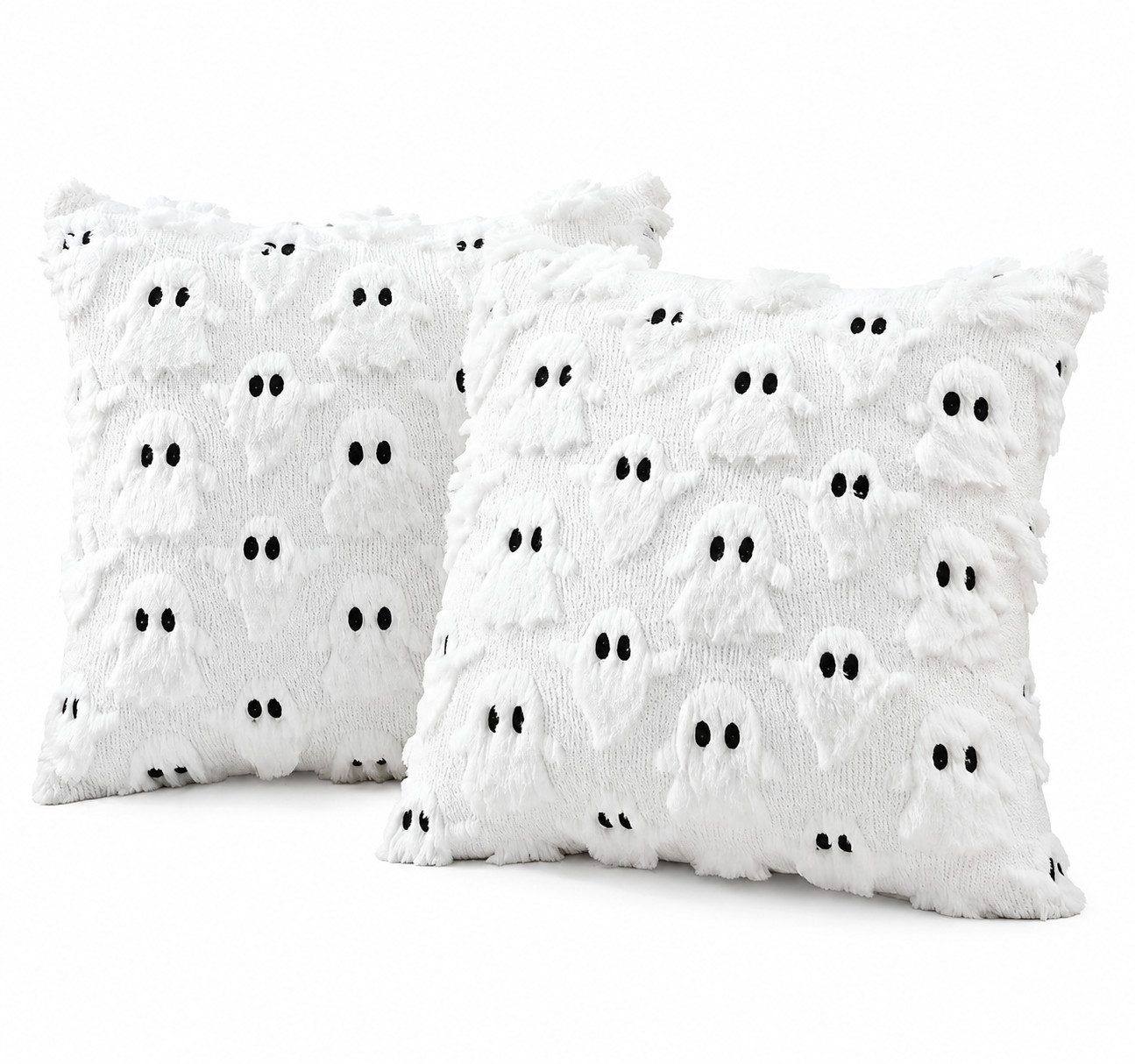 CLTYQ Kissenbezug Halloween Kissenbezüge 45x45 cm – Geister Design, 2 Stück, (2 Stück), Kunstfell Kissenbezüge,für Stuhl, Sofa, Schlafzimmer, Wohnzimmer