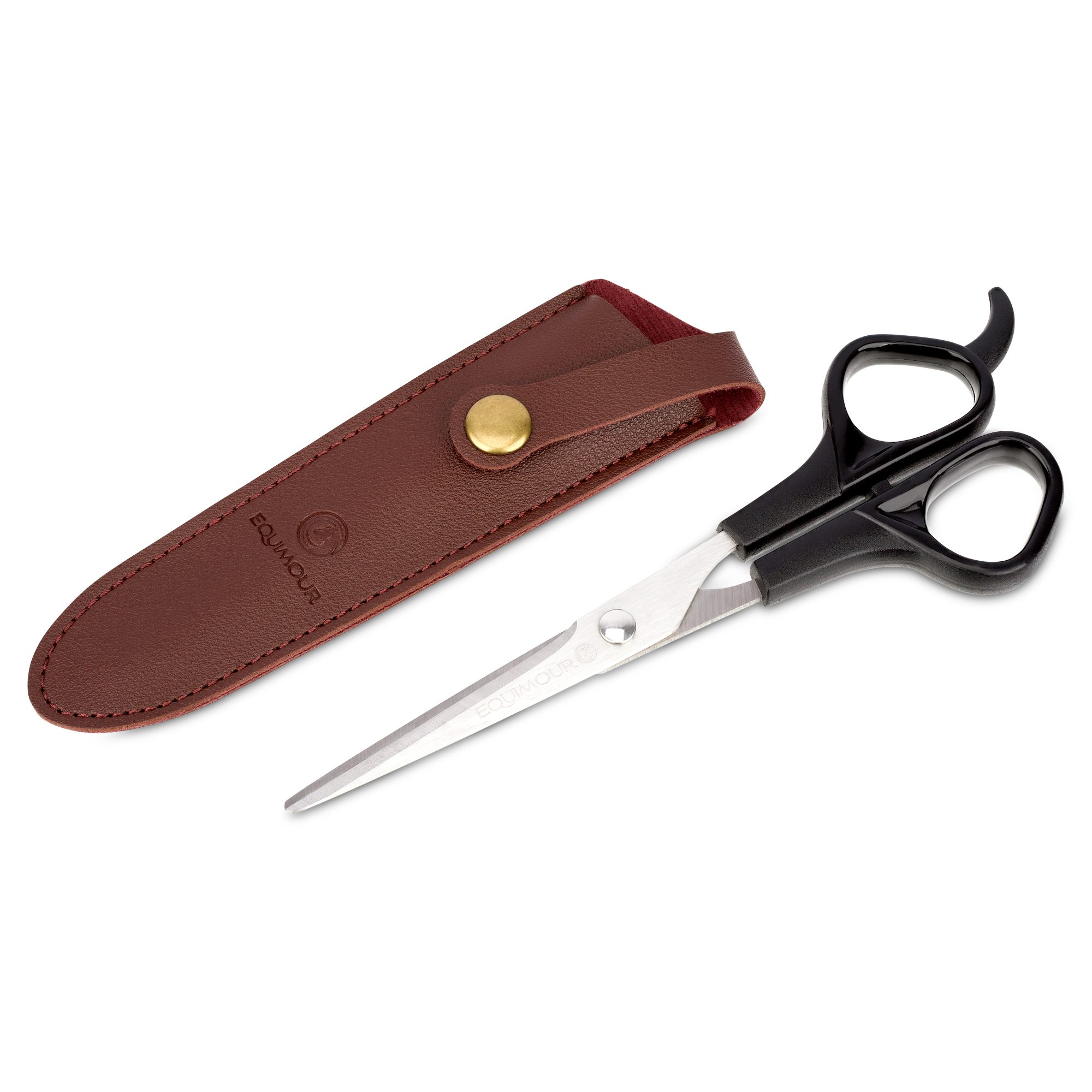 Equimour Mähnenschere Pferd – Edelstahl, mit Etui, präzise Pferdeschere, (1-tlg), Edelstahl, abgerundete Spitzen, ergonomisch, mit Etui, präzise