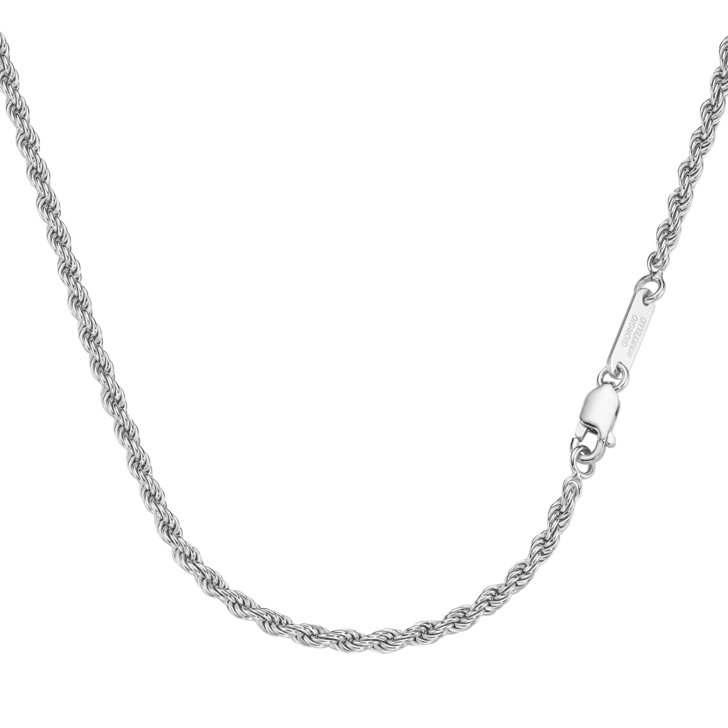 Silberkette Kordelkette, massiv, Silber 925