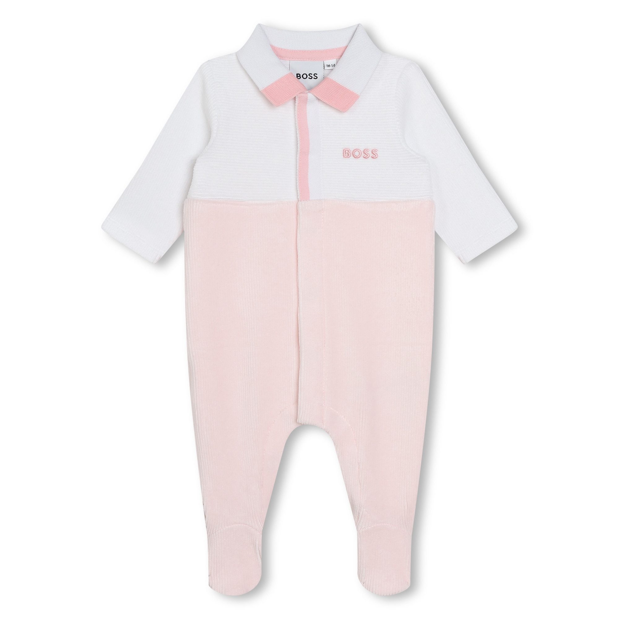 Boss Kidswear Strampler BOSS Baby Samt-Pyjama zweifarbig, Gr. 3-12 Monate