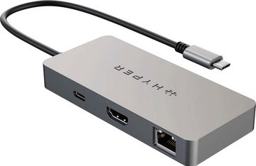 Hyper 5-Port USB-C Hub Adapter USB-C zu HDMI, RJ-45 (Ethernet), USB Typ A, USB Typ C