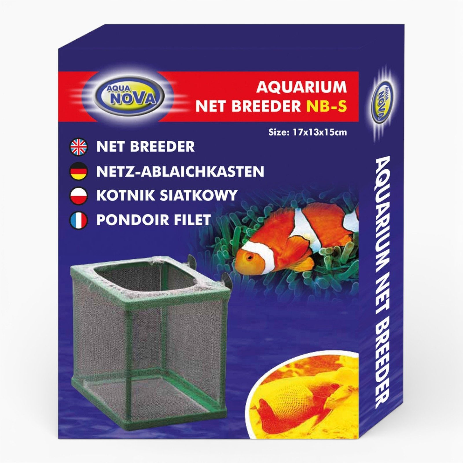 AQUA NOVA Aquarium AquaNova Netz-Ablaichkasten Aufzuchtbox NB-S/NB-L mit Saugnäpfen, Netz-Aufzuchtkasten, Wasserzirkulation, einfache Befestigung