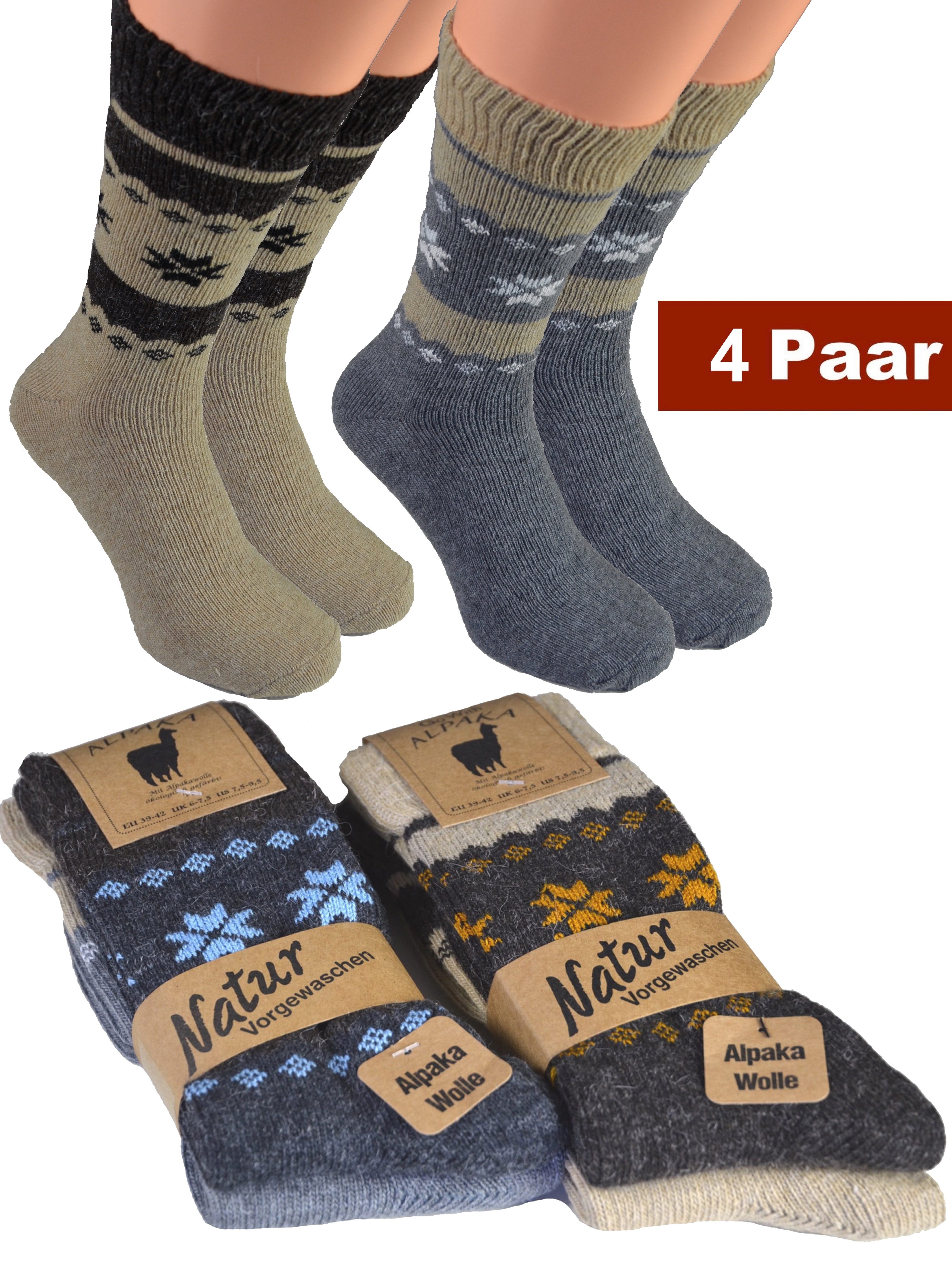 Wandersocken Extrem Warme dicke weiche Alpaka Socken Wollsocke Alpacka Wolle Thermo