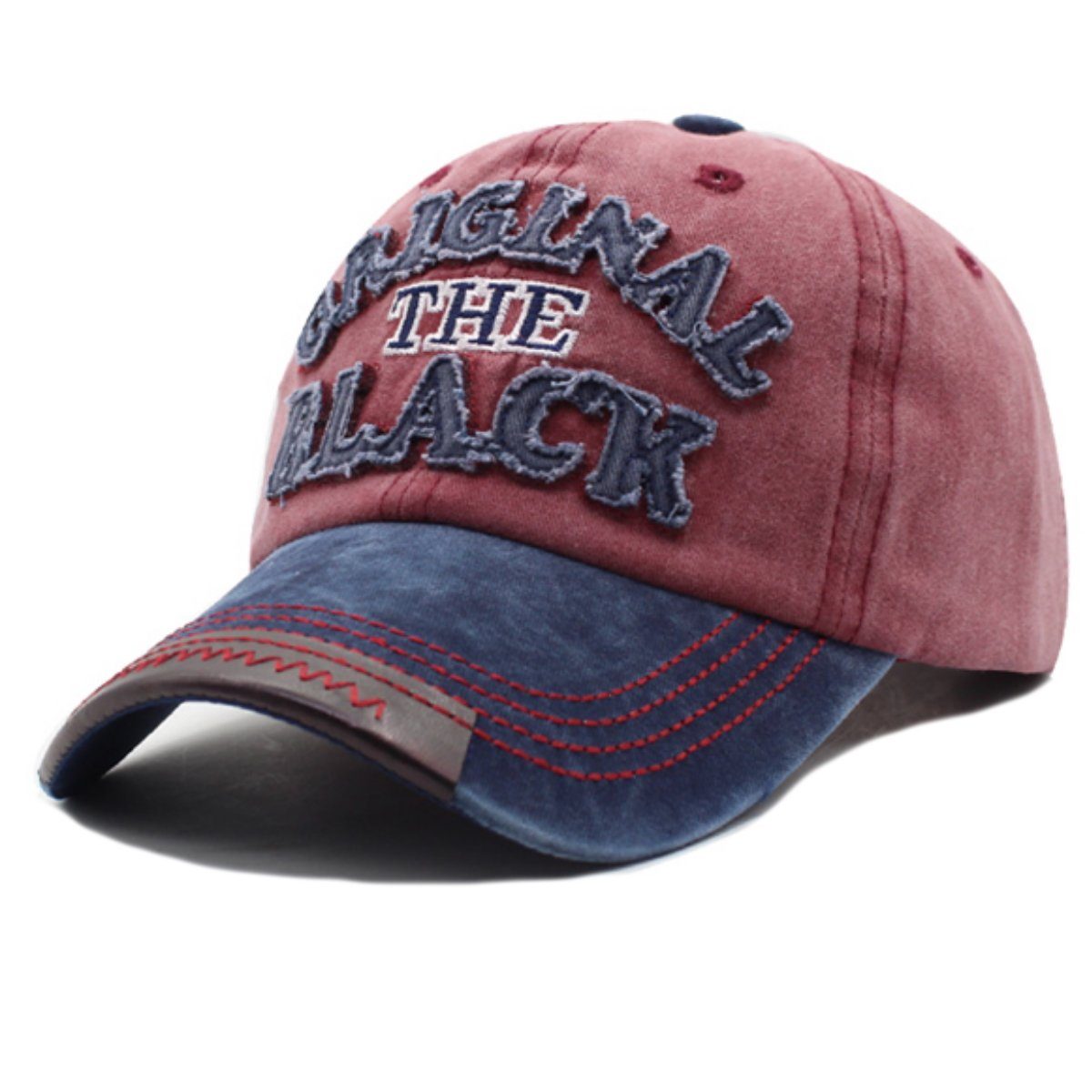 Sporty Baseball Cap Original The Baseballcap Used Washed Vintage Style Look Retro rot navy / Black