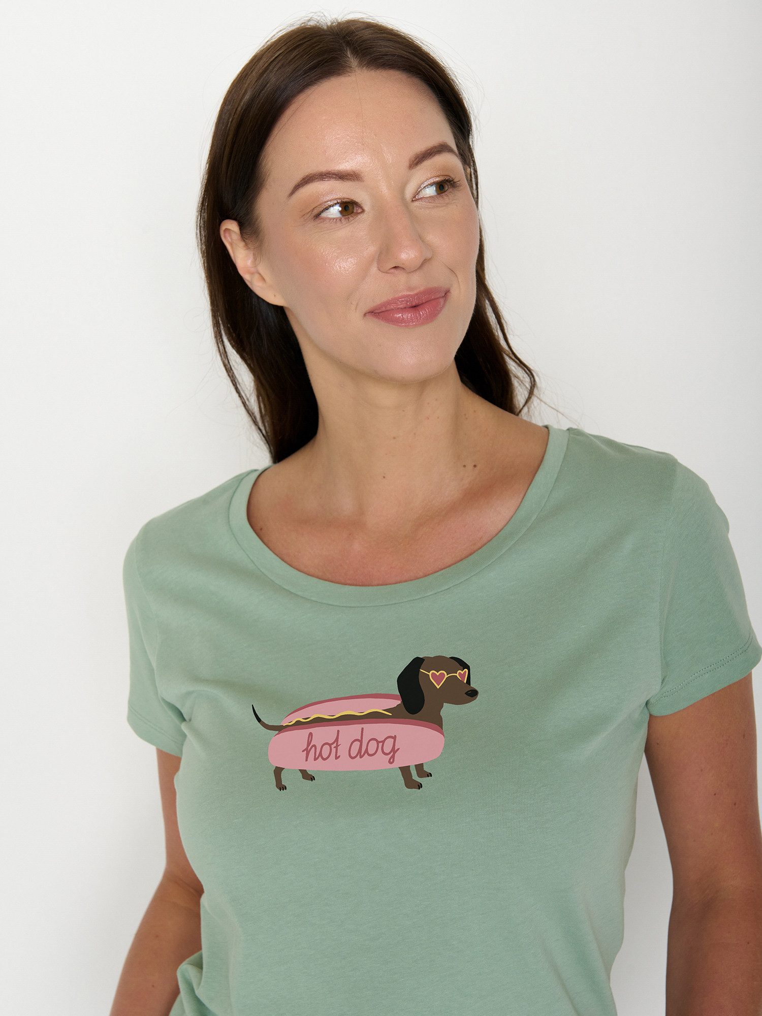 GreenBomb T-Shirt Loves Hot Dog (1-tlg., 1) figurbetont, leicht tailliert, günstig online kaufen