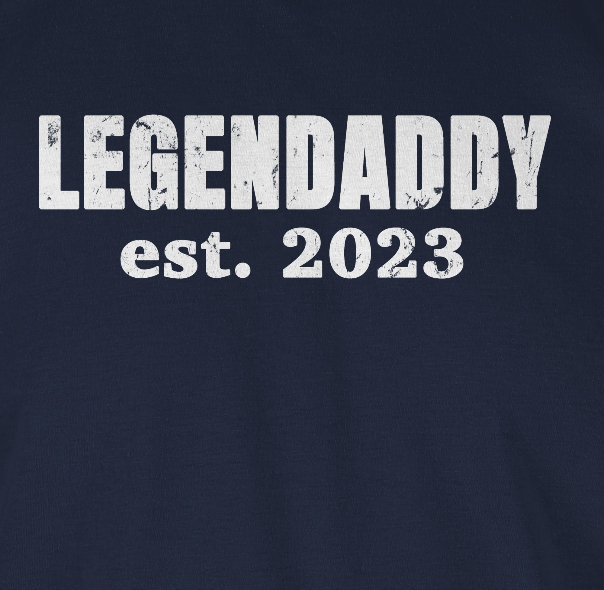 Blau T-Shirt weiß Geschenk 01 Shirtracer 2023 Papa für est. Legendaddy Vatertag Navy