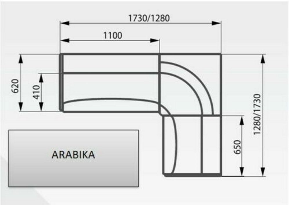 Stauraum Rodnik mit und Eckbank schwarz/beige Arabika, Ablage