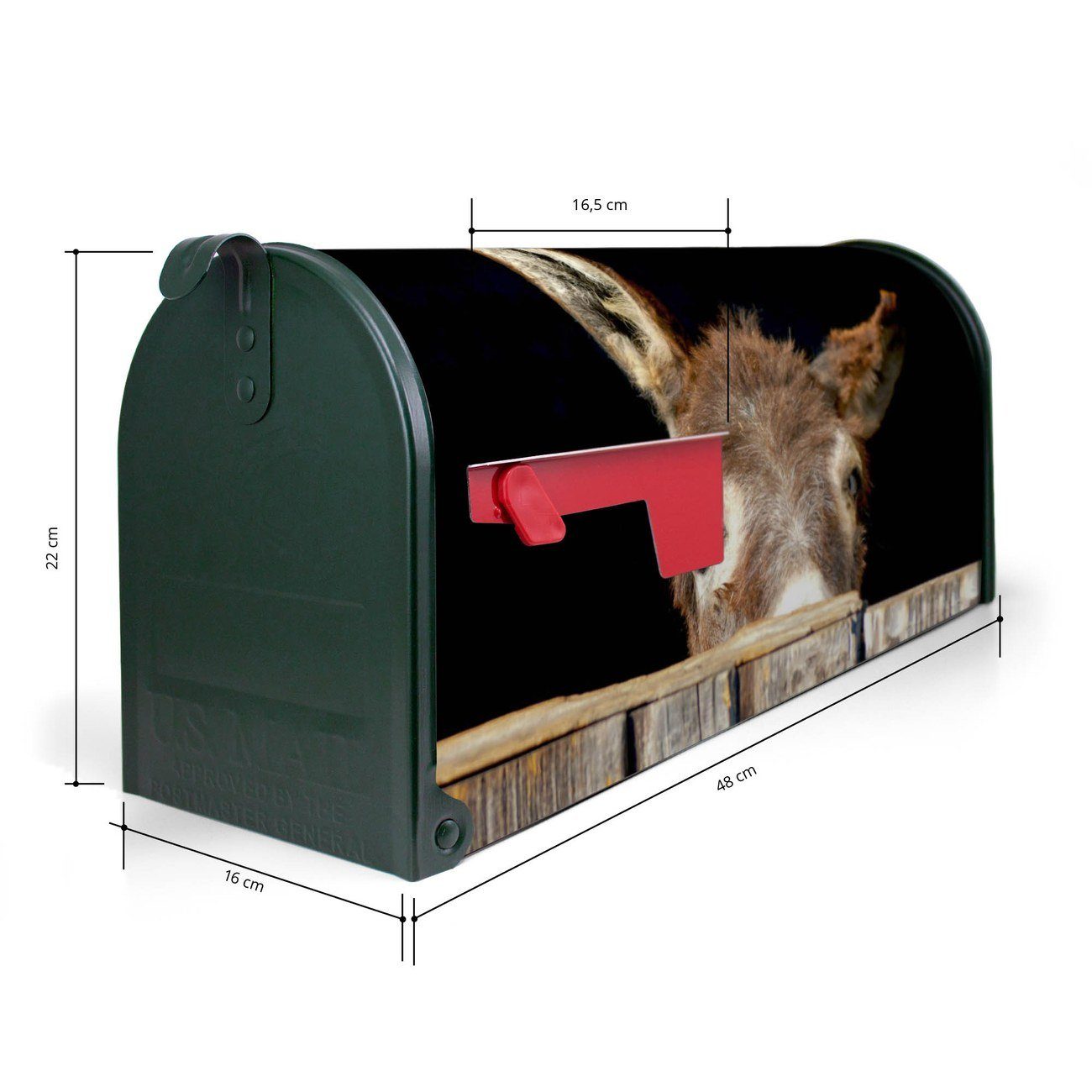 banjado Amerikanischer Briefkasten Mailbox Briefkasten, aus grün original cm Mississippi x 51 22 Esel (Amerikanischer USA), x 17