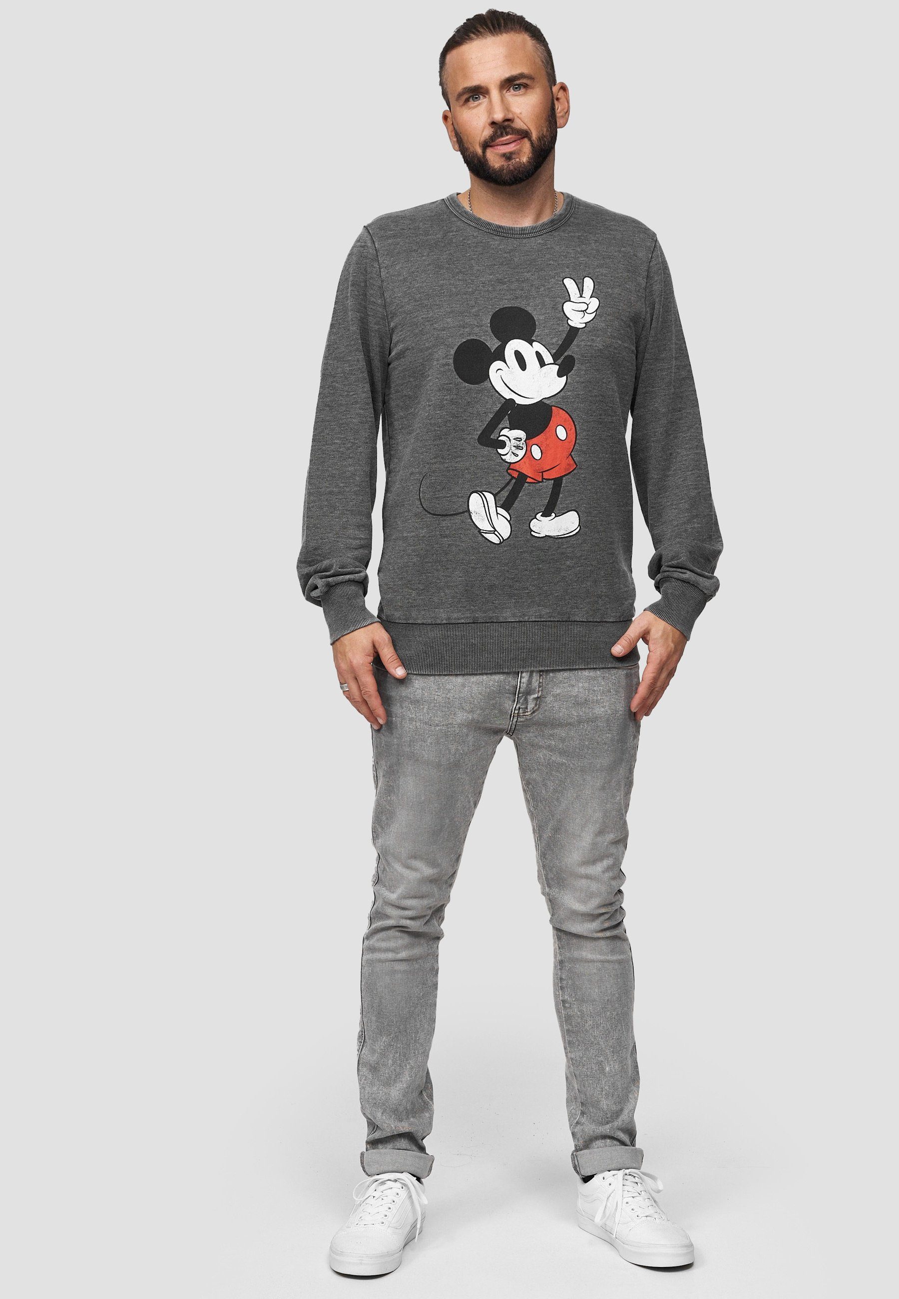 Peace Bio-Baumwolle Disney Sweatshirt Recovered zertifizierte Mickey GOTS Pose