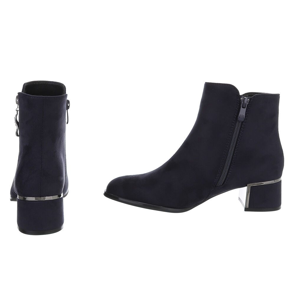 Ital-Design Elegante Stiefeletten mit Reißverschluss und Blockabsatz Stiefelette (90851823) Blockabsatz Stiefeletten in Dunkelblau – Bild 5 von 5