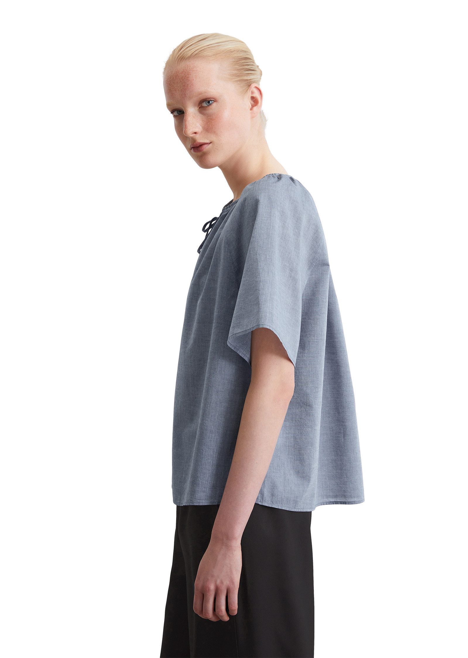 Marc O'Polo Kurzarmbluse aus Baumwoll-Chambray günstig online kaufen