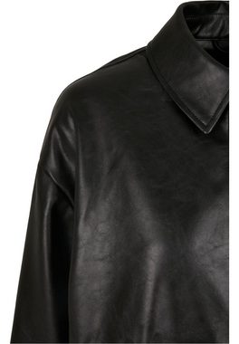 URBAN CLASSICS Hemdbluse Urban Classics Damen Ladies Faux Leather Overshirt