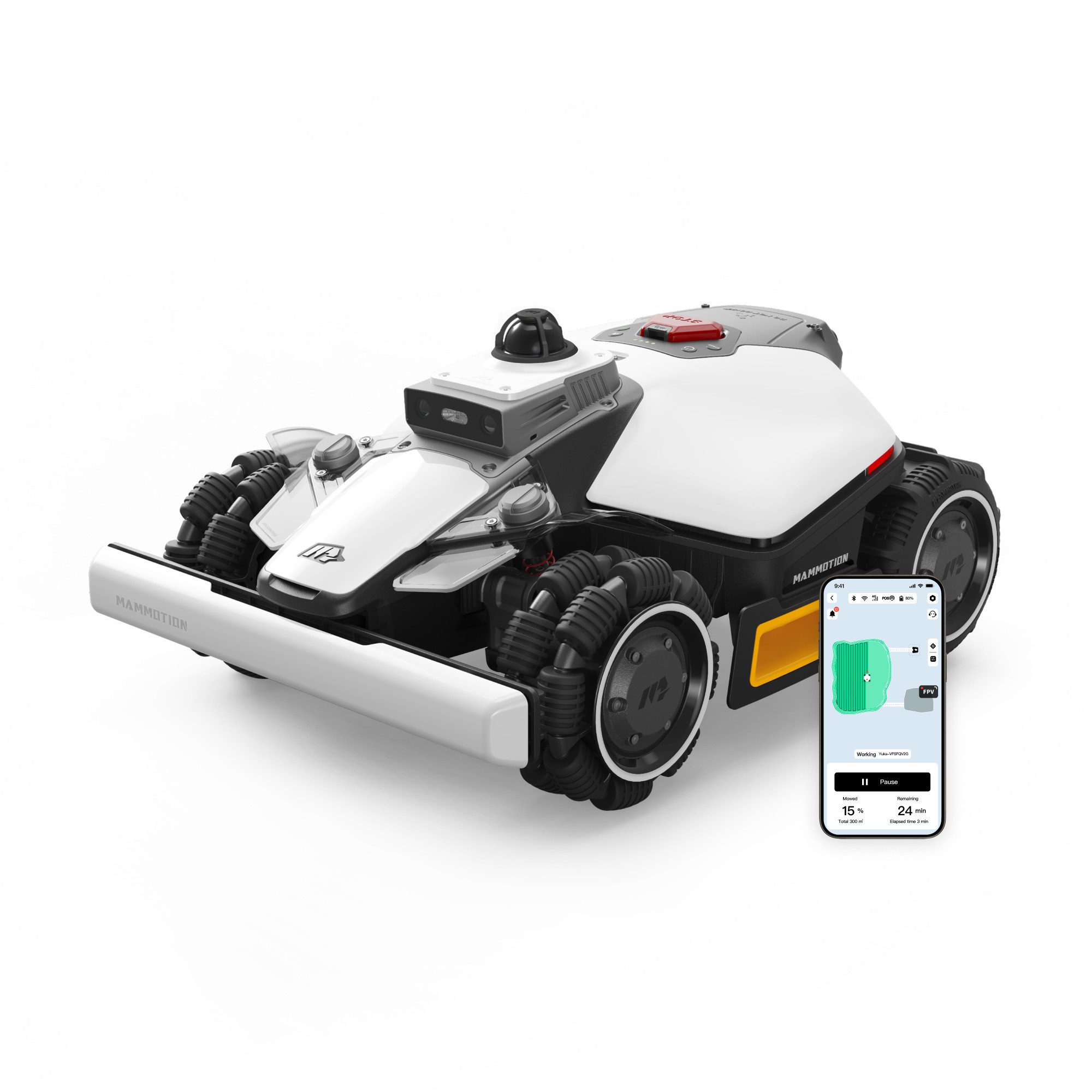 Mammotion Rasenmähroboter LUBA Mini 2 AWD Mähroboter ohne Begrenzungsdraht, bis 1500 m² Rasenfläche, (360° LiDAR + KI-Vision), Randmähen, DropMow, Auto-Kartierung, 80% Steigung, 4G Moudel, APP