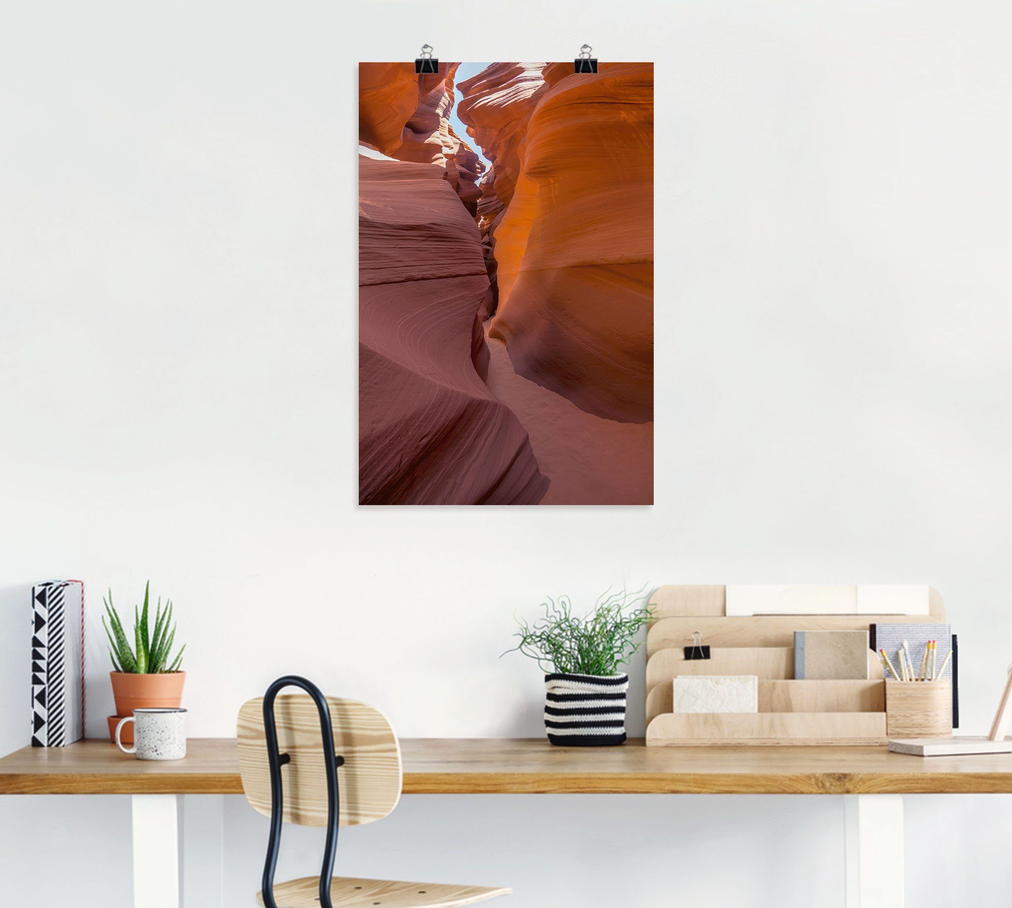 von oder Bilder in Alubild, (1 Amerika Leinwandbild, Größen Poster Wandaufkleber Canyon, durch als Pfade Wandbild St), den versch. Artland Antelope
