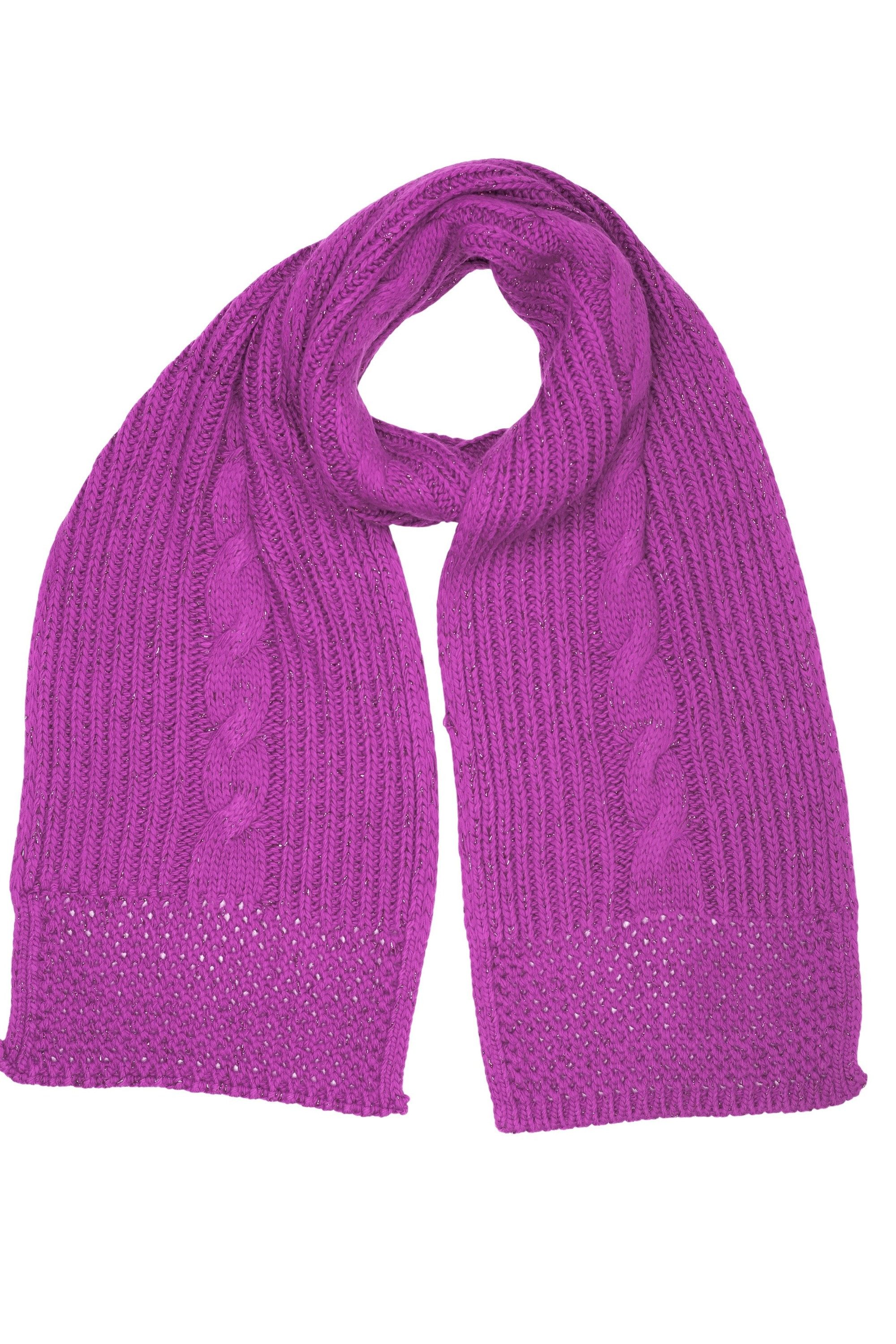 COLLEZIONE ALESSANDRO Strickschal Warm, (1-St), mit Zopfmuster und dezentem Glitzer