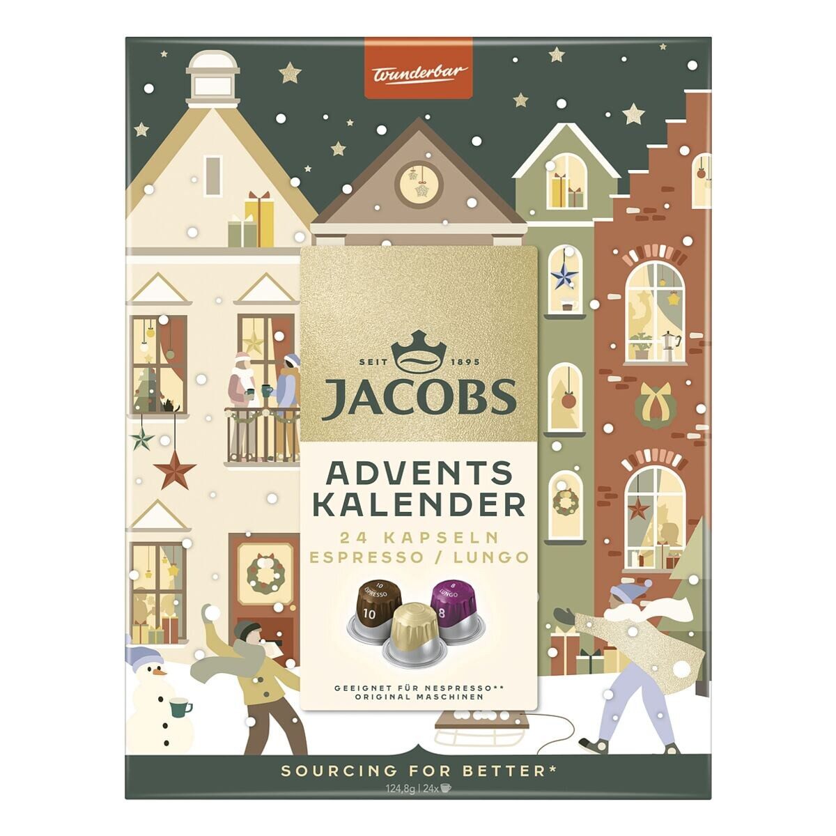 JACOBS Kaffee Adventskalender Espresso / Lungo, 24 Kaffeekapseln
